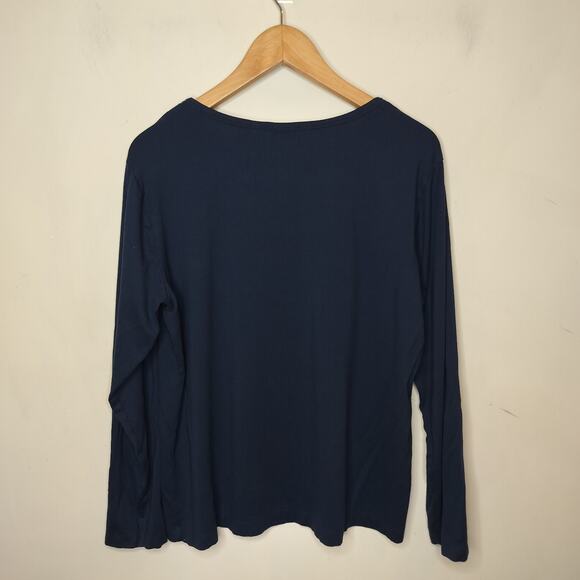 Chico's Viscose Stretch Jersey Top Long Seeve Teal - Picture 7 of 8